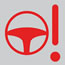 Alfa Romeo Giulia Power Steering Failure (red steering wheel + exclamation mark) dashboard warning light symbol