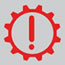 Alfa Romeo Giulia Automatic Transmission Failure (red cog + exclamation mark) dashboard warning light symbol