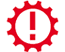 Peugeot 108 Gearbox or Clutch Fault (Red Cog / Exclamation Mark) Dashboard Warning Light Symbol