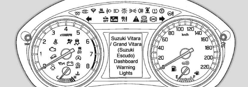 Suzuki Vitara / Grand Vitara / Escudo Dashboard Warning Lights