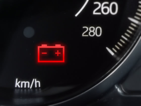 Why is the car battery warning light on?