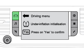 Citroën Dispatch Mk 3 tyre pressure reset touch screen