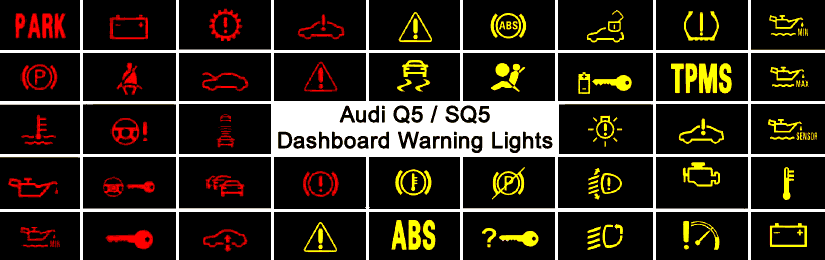 Infrarød system dechifrere Audi Q5 Dashboard Warning Lights - DASH-LIGHTS.COM