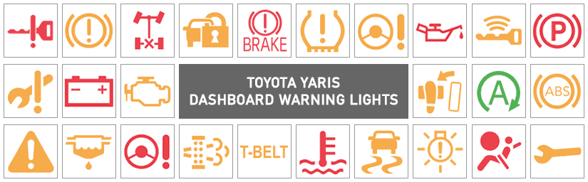 katalog distrikt stor Toyota Yaris Dashboard Warning Lights - DASH-LIGHTS.COM