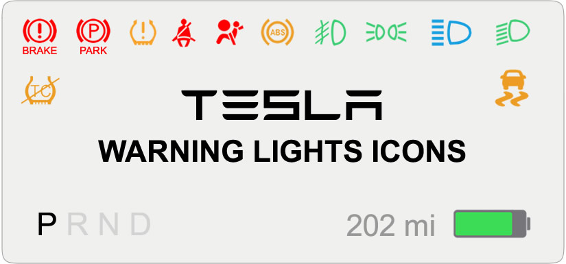 Tesla Warning Lights Icons