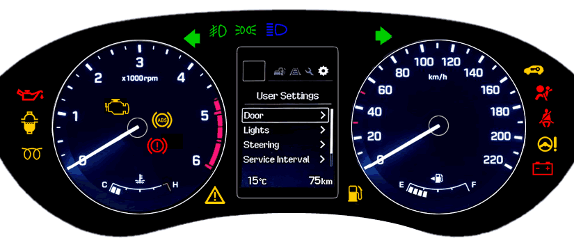 Hyundai i20 Dashboard Warning Lights