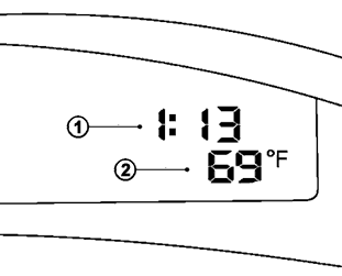 First generation Nissan Leaf time and air temperature gauge