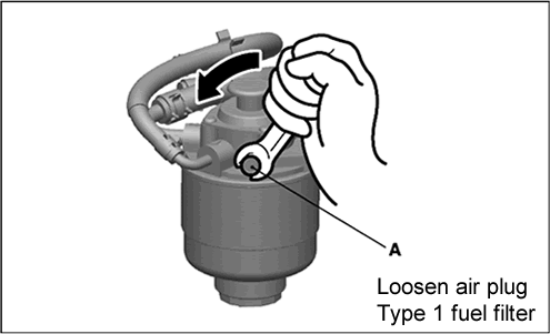 Air plug on Mitsubishi Triton / Mitsubishi L200 fuel filter