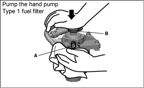 Mitsubishi Triton / Mitsubishi L200, 4th generation, type 1 fuel filter, pump the hand pump