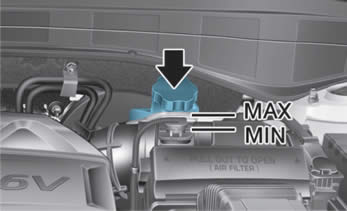 Hyundai Palisade brake fluid reservoir under the hood