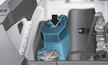 Diagram of Hyundai Palisade engine coolant reservoir location