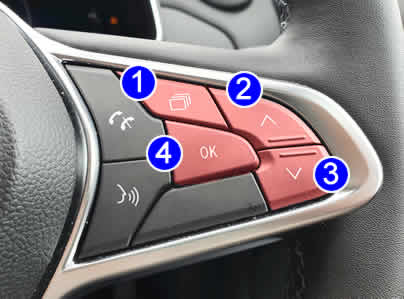 Renault Zoe steering wheel buttons