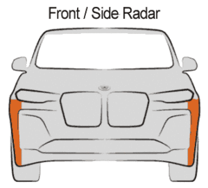 BMW X1 front / side radar location