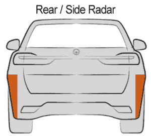 BMW X1 rear / side radar location