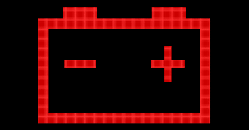 Serious battery charge warning light in a car