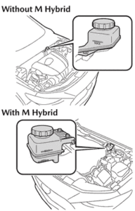 Mazda CX-30 brake fluid reservoir location
