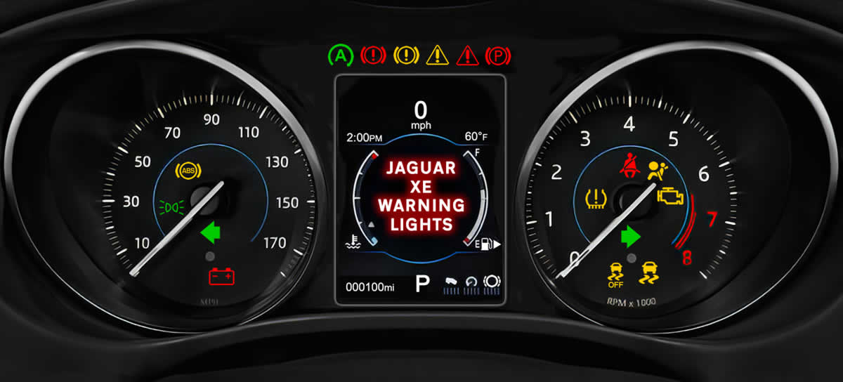 Jaguar XE Dashboard Instrument Cluster Warning Lights